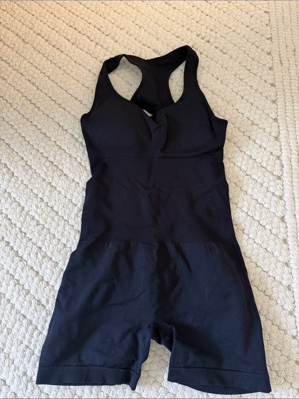Black One-Piece Active Sculpting Romper